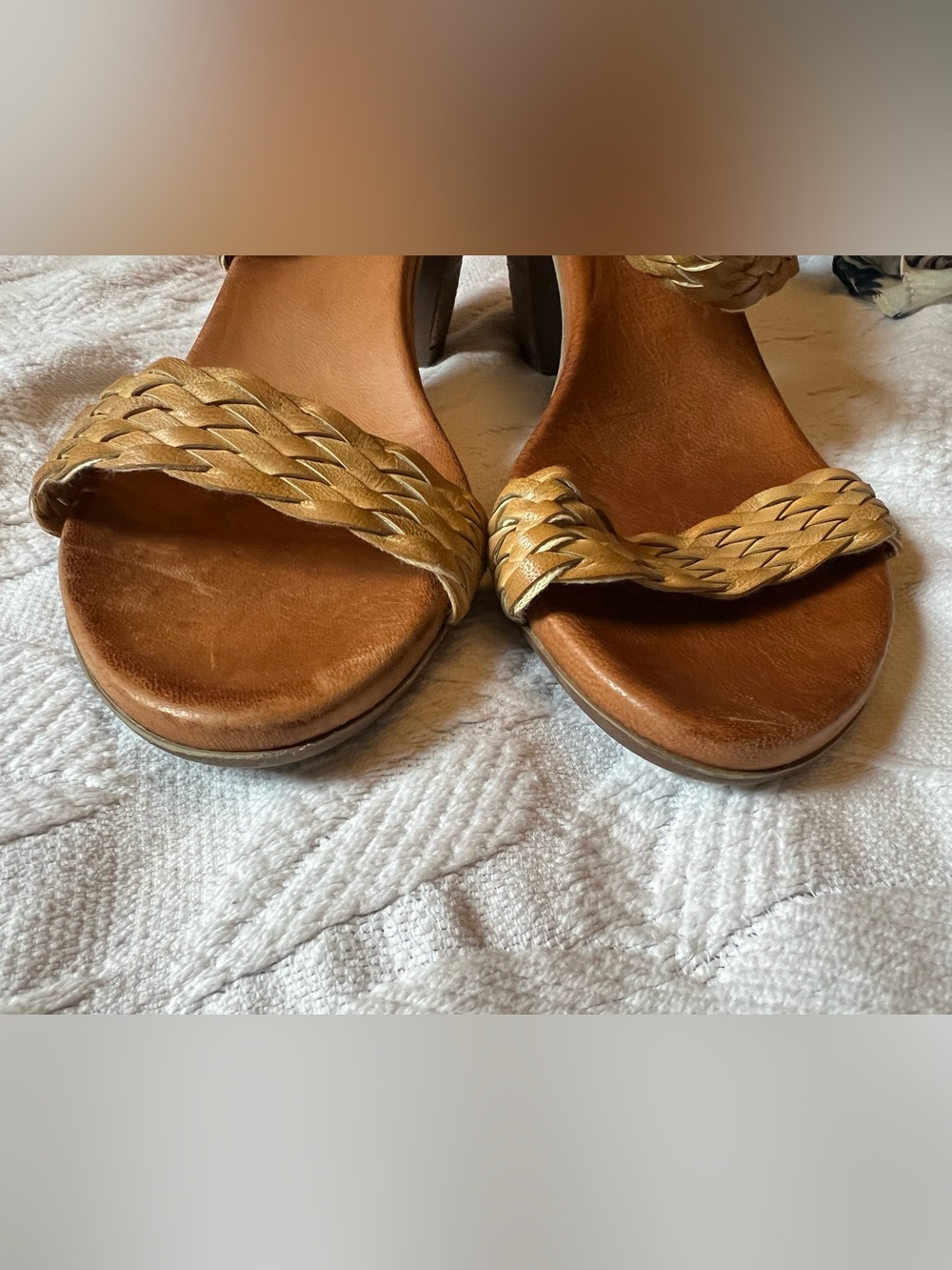 Sundance ❤️ Italian Leather Braided Ankle-Strap Heeled Sandals size EU 42, US 11 - Picture 9 of 12